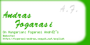 andras fogarasi business card